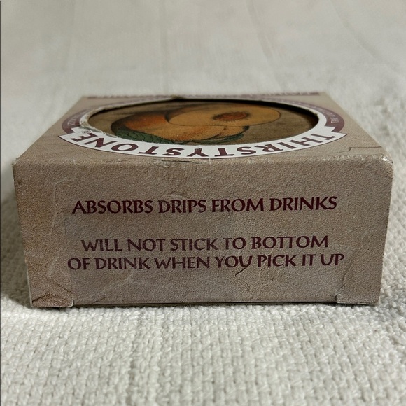 Thirstystone Sandstone Coaster Set with Peach Illustration - Picture 7 of 7